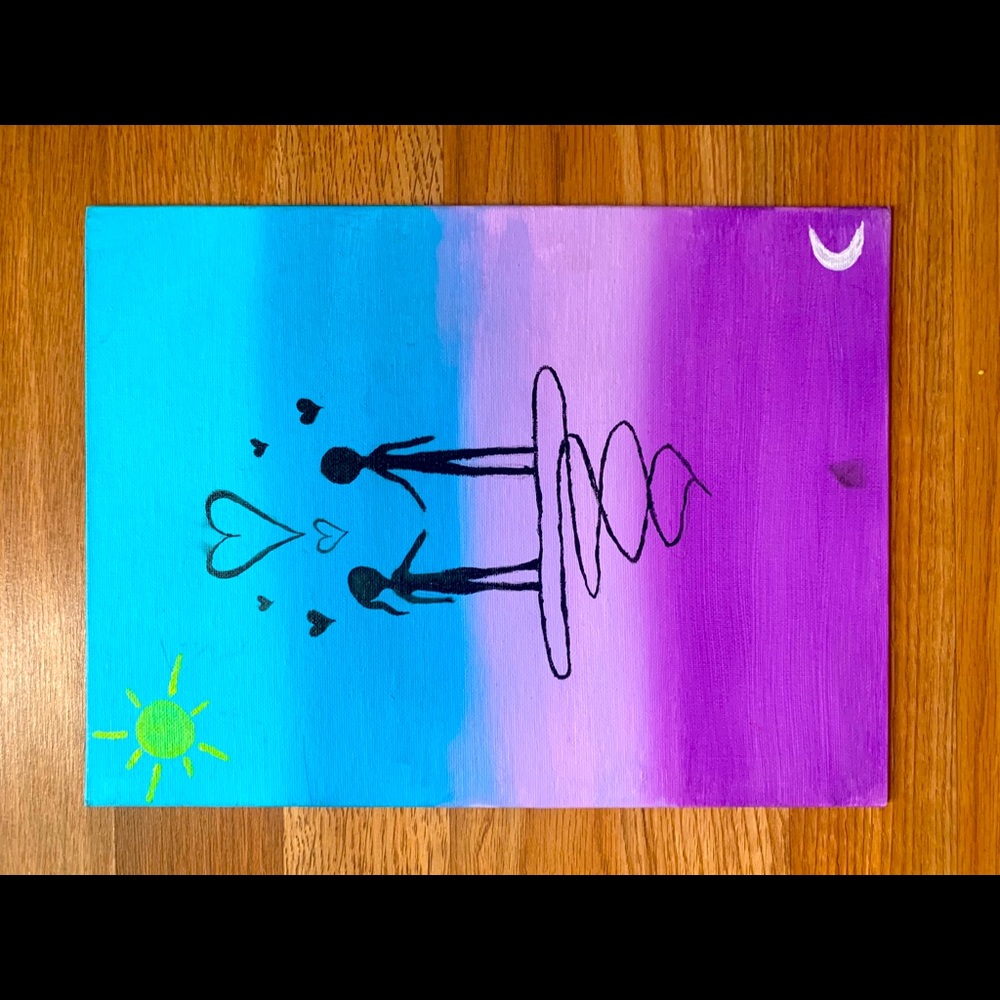 Thin canvas painting
